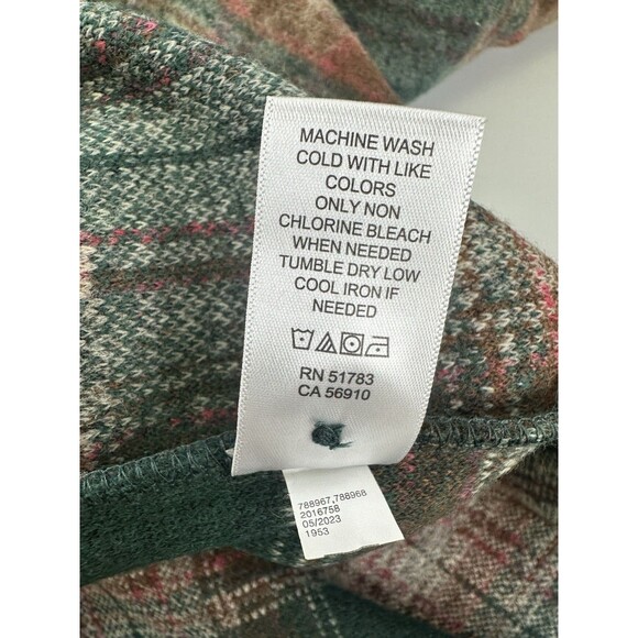 Maurices Green Plaid Longline Shacket Button Down Collared Rib Cuff Women Medium - Picture 12 of 13